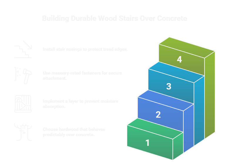 Building Wood Stairs Over Concrete Measurements 