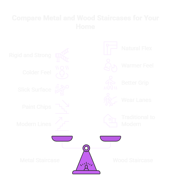 Metal Staircase vs Wood Staircase: Core Differences at a Glance