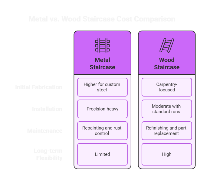 Metal vs wood staircase cost